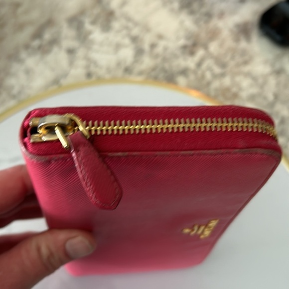 PRADA PINK Zippy Wallet with Card - Picture 8 of 13